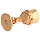 Calice e Pisside ottone placcato oro 24kt decori ulivo e cristalli rossi s8