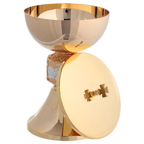 Chalice and Ciborium bicolor Last Supper knot gold silver 3