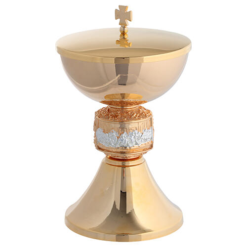 Chalice and Ciborium bicolor Last Supper knot gold silver 5