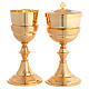 Gold nickel-plated chalice and ciborium with brushed finish s1