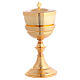 Gold nickel-plated chalice and ciborium with brushed finish s5