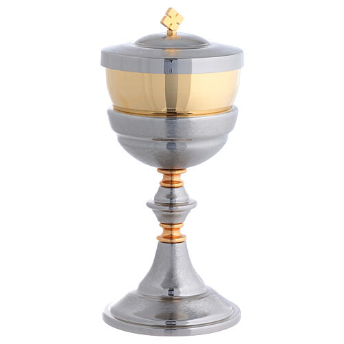 Chalice and Ciborium nickel-plated and silver-plated with a golden brushed effect finish 5