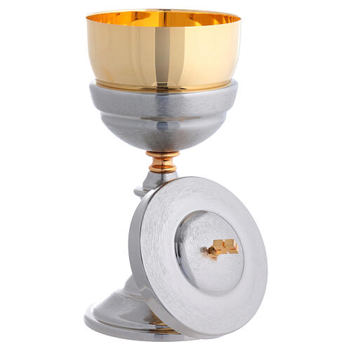 Chalice and Ciborium nickel-plated and silver-plated with a golden brushed effect finish 6
