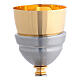 Chalice and Ciborium nickel-plated and silver-plated with a golden brushed effect finish s3