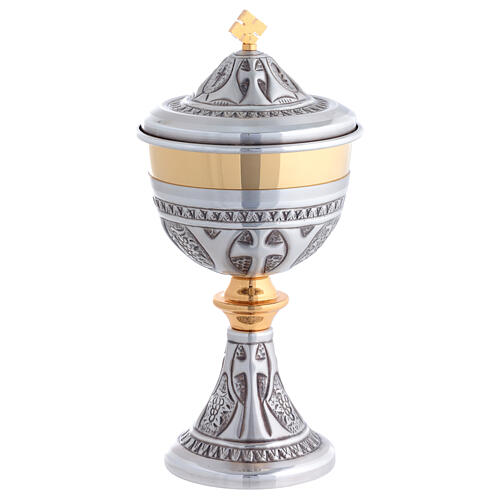 Calice e pisside cesellati argento finiture oro  5