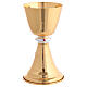 Golden chalice and ciborium with cross and wheat spikes adorned with red gems s7