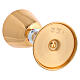 Calice e pisside dorati croce e spighe di grano con gemme rosse s9