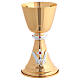 Golden Chalice and Ciborium Cross and Wheat with Red Gems s2