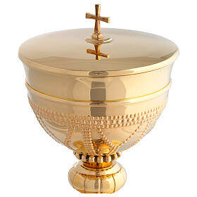 Golden brass ciborium with dotted finish Molina 20 cm