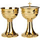 Chalice and Ciborium Molina in Gilded Brass with Chiseled Design s1