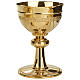 Chalice and Ciborium with Base and Cup Chieseled in Gilded Brass by Molina s1
