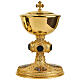 Cálice patena e píxide taça em prata banhada a ouro Molina pedras de ónix negro e cenas da vida de Jesus s3
