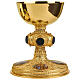 Molina chalice, paten and pyx in gold plated silver with black onyx stones and scenes of Jesus' life s2