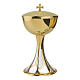 Chalice and ciborium with floral engraving by Molina, enamelled and gilded base s1