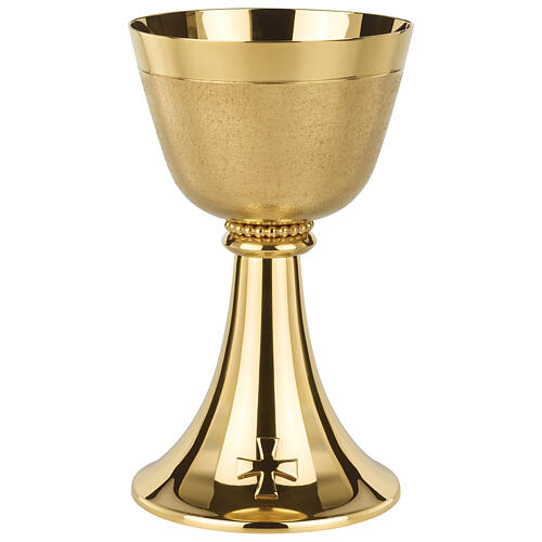 Smooth Golden Brass Chalice and Ciborium with Matte Cup, Molina 2