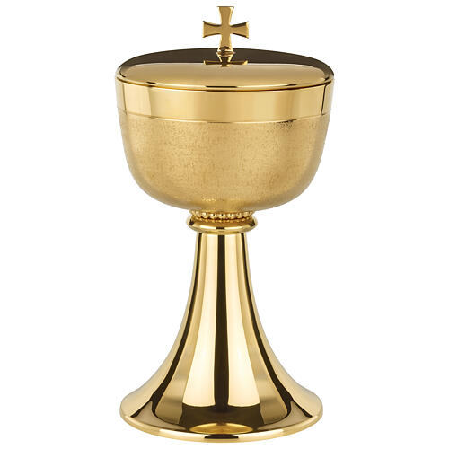 Smooth Golden Brass Chalice and Ciborium with Matte Cup, Molina 3