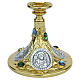 Chalice and Ciborium in antique casting with red stones, gold and silver finish s3