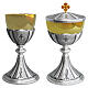Chalice and ciborium, hand‑chiselled with Chi-Rho monogram and cross, antique silver finish s1