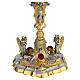Two-tone chalice and ciborium with angels, Our Lady and oval stones s3