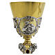 Chalice and Ciborium Set in Artistic Lost Wax Casting with Angels and Holy Family s2