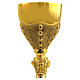 Chalice and ciborium chiselled in 24K gold plated brass with satin finish s2