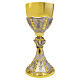 Chalice and Ciborium, chiseled gold- and silver-plated brass with Christological symbols s1