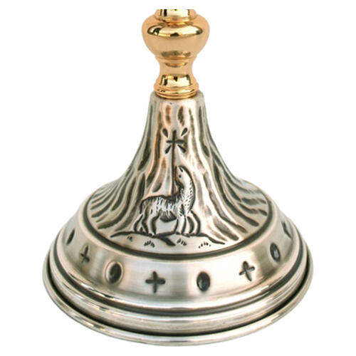 Calice et ciboire ciselés avec croix et Agneau de Dieu 2