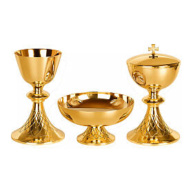Set Eucaristia ottone dorato Molina decoro rete