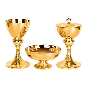 Eucharistic set by Molina with gold brass, twisted decoration