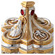 Chalice with four embossed images and red stones, 12 in, 24K gold plating s6