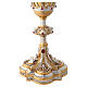 Chalice with four embossed images and red stones, 12 in, 24K gold plating s9