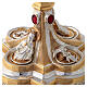 Casted altar chalice with four relief images and red stones h 30 cm, 24-kt gilding s4
