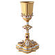 Casted altar chalice with four relief images and red stones h 30 cm, 24-kt gilding s5