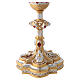 Casted altar chalice with four relief images and red stones h 30 cm, 24-kt gilding s7