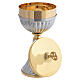 Set calice et ciboire de voyage rayés en laiton doré 24K s2