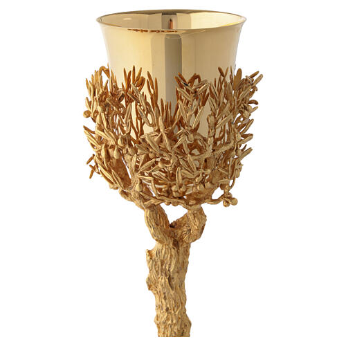 Chalice Olive tree brass 18K gold-plated 26x11 cm Pical Arte 3