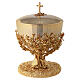 Ciborium with olive tree motif and emerald crystals, 18k gilded brass, Pical Arte s1