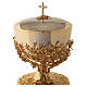 Ciboire arbre d'olivier cristaux émeraude laiton plaqué or 18K Pical Arte s4