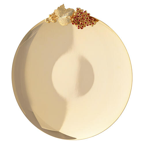 Calice, ciboire et patène modèle grappe de raisin avec cristaux galvanisation or 18K Pical Arte 14