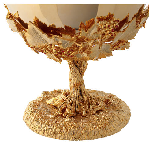 Chalice, Ciborium and Paten Grape Bunch Model with Crystals, 18K Gold Plated, Pical Arte 10