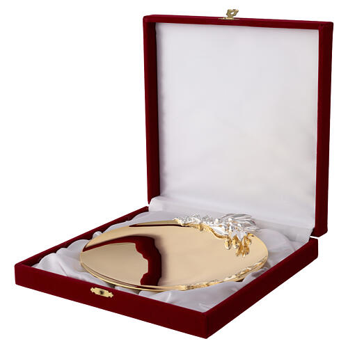 Two-tone olive tree paten, 7 in, 925 silver plated, Pical Arte 6