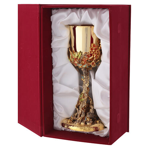 Alveolo chalice, ciborium and paten with bees, 18 kt gold-plated brass, Pical Arte 21