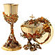 Alveolo chalice, ciborium and paten with bees, 18 kt gold-plated brass, Pical Arte s1