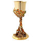 Alveolo chalice, ciborium and paten with bees, 18 kt gold-plated brass, Pical Arte s14