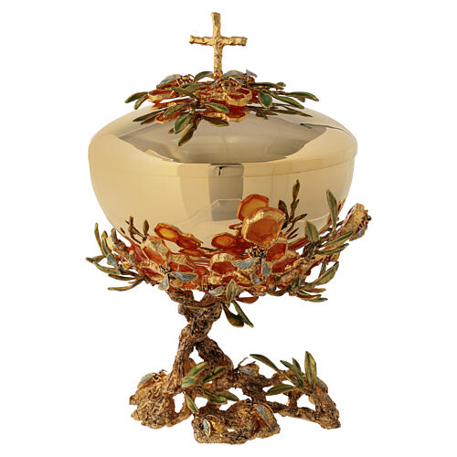Cálice, píxide e patena modelo Alveolo com abelhas, latão banhado a ouro 18 kt  Pical Arte 4