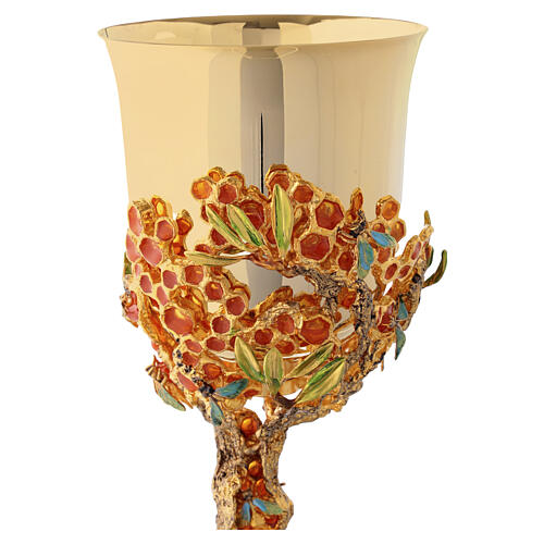 Cálice, píxide e patena modelo Alveolo com abelhas, latão banhado a ouro 18 kt  Pical Arte 8