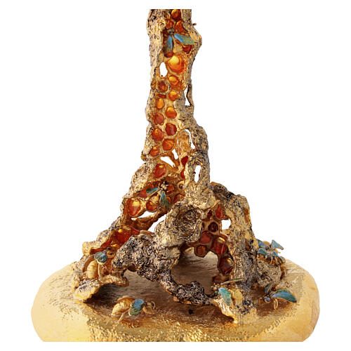 Cálice, píxide e patena modelo Alveolo com abelhas, latão banhado a ouro 18 kt  Pical Arte 15