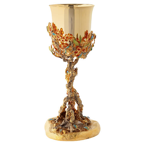 Chalice, ciborium and paten with bees, 18 kt gold-plated brass Alveolo model, Pical Arte 7