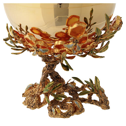 Chalice, ciborium and paten with bees, 18 kt gold-plated brass Alveolo model, Pical Arte 11