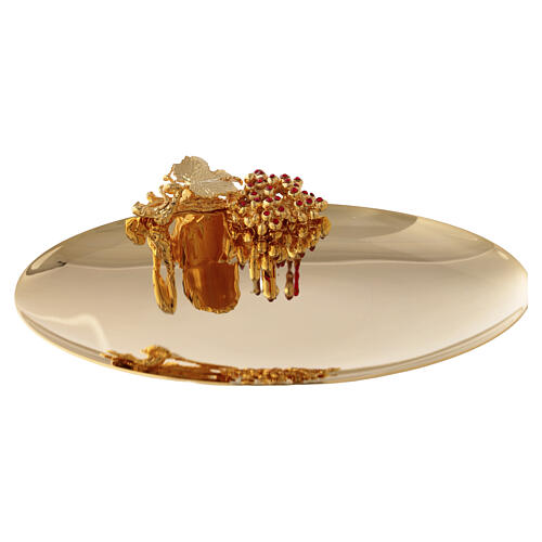 Chalice, ciborium and paten with bees, 18 kt gold-plated brass Alveolo model, Pical Arte 20